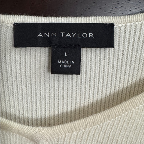 Ann Taylor Cream and Black Peplum Sweater - Picture 3 of 6